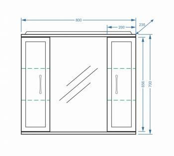 Зеркало-шкаф Stella Polar Концепт 80/С