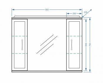 Зеркало-шкаф Stella Polar Концепт 90/С