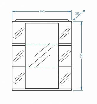 Зеркало-шкаф Stella Polar Лаура 60/С правое
