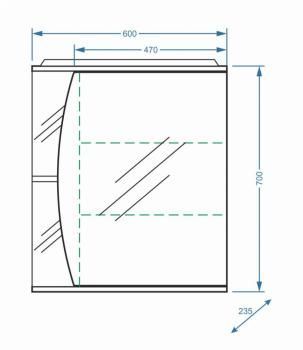 Зеркало-шкаф Stella Polar Лана 60/С правое