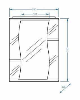 Зеркало-шкаф Stella Polar Лолита 55/С правое