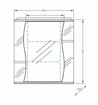 Зеркало-шкаф Stella Polar Лолита 65/С правое