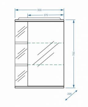 Зеркало-шкаф Stella Polar Нелея 50/С правое