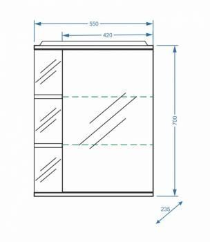 Зеркало-шкаф Stella Polar Нелея 55/С правое