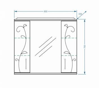 Зеркало-шкаф Stella Polar Фантазия 80/С
