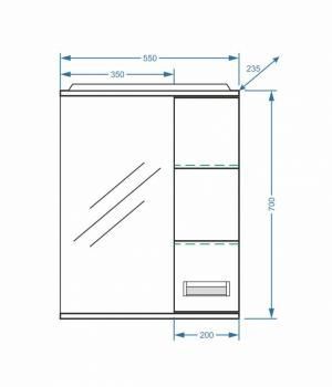 Зеркало-шкаф Stella Polar Фиора 55/С
