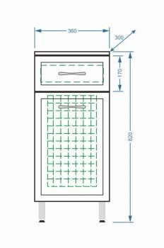 Комод Stella Polar Концепт 36 1 ящ. с корзиной