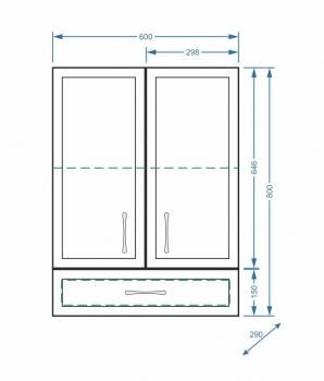 Шкаф подвесной Концепт 60/80 1 ящ.
