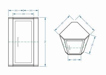 Шкаф подвесной угловой Концепт 30 универсальный