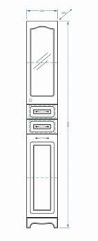 Шкаф-пенал Кармела 30 стекло