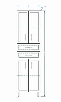 Шкаф-пенал Stella Polar Концепт 48 2 ящ.