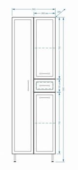 Шкаф-пенал Stella Polar Концепт 54 1 ящ.