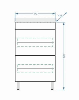 Тумба напольная Stella Polar Ванесса 50 2 ящ.
