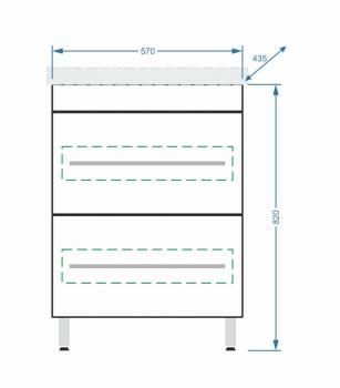 Тумба напольная Stella Polar Ванесса 60 2 ящ.