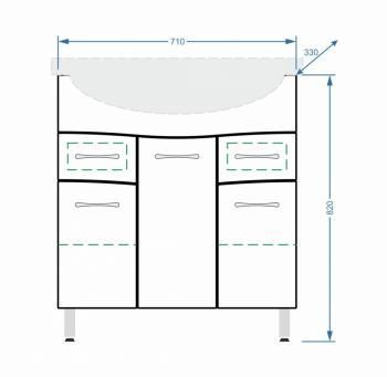 Тумба Stella Polar Волна 75-8 2 ящ.