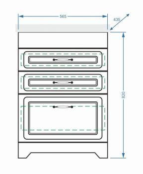 Тумба Stella Polar Кармела 60 3 ящ.