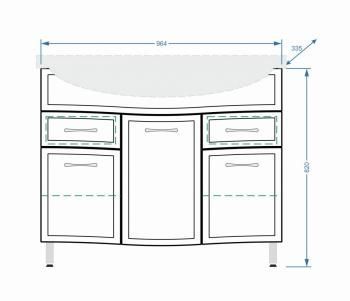 Тумба Stella Polar Концепт 100 2 ящ.