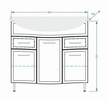 Тумба Stella Polar Концепт 90 2 ящ.