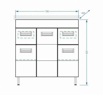 Тумба Stella Polar Фиора 80 2 ящ.