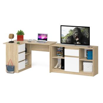 Дуб Сонома/Белый