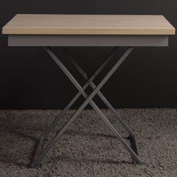 Стол-трансформер Левмар Apollo D68/S59 дуб шамони светлый/серебро