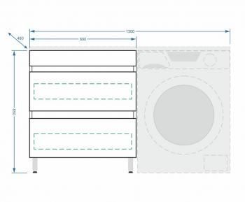 Тумба Stella Polar Мадлен 130 2 ящ.