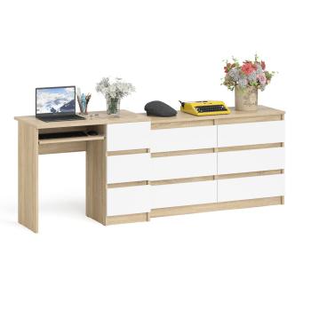 Дуб Сонома/Белый