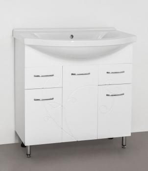 Тумба с раковиной Style Line Эко Фьюжн 26 (2 ящ.) + Умывальник Эльбрус 80