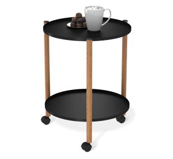 Столик журнальный SHT-CT62 черный муар/светлый орех (У)