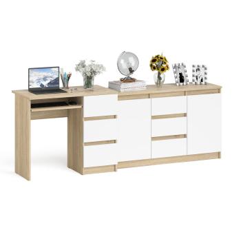 Дуб Сонома/Белый