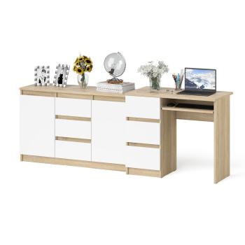 Дуб Сонома/Белый