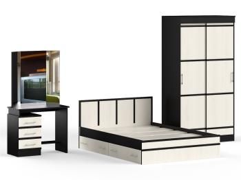 Спальня СВК Сакура № 4 Стол косметический + Кровать 1400 + Шкаф-купе 1140