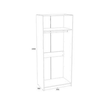 Шкаф для одежды Сильва Фолк НМ 014.03 PZ (фасад с зеркалом)