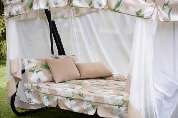 Качели садовые 3-х местные Мебельторг Турин Премиум FLOWER