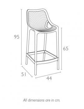 Стул пластиковый полубарный ReeHouse Air Bar