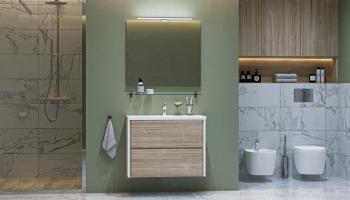 Тумба подвесная с раковиной VELVEX Gesso 80