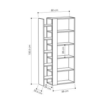 Стеллаж прямой LEVE LIFT BOOKCASE