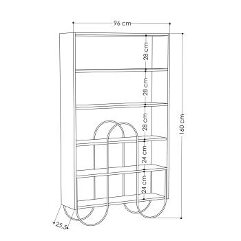 Стеллаж прямой LEVE NORFOLK BOOKCASE