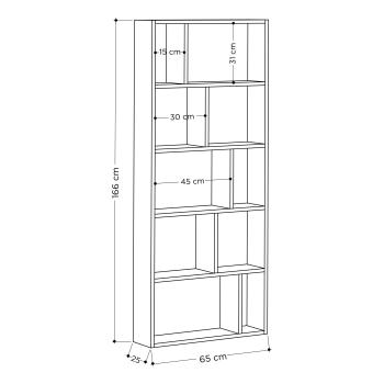 Стеллаж прямой Леве Онда (Стеллаж прямой LEVE ONDA BOOKCASE)