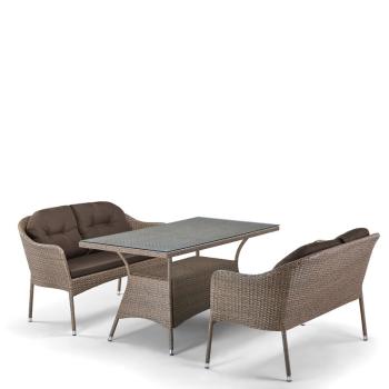 Комплект плетеной мебели Афина T198B/S54B-W56
