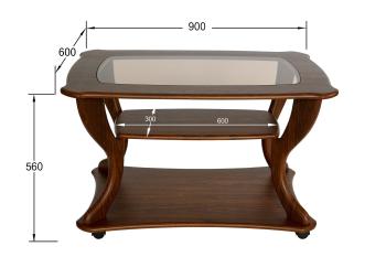 Стол журнальный Маэстро + стекло СЖС-02 Орех 2 (У)