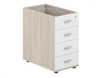 корпус: дуб светлый; фасады: белый