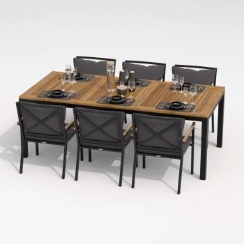 Обеденная группа Ideal Patio Tella Festa plus - стол тик 200/каркас карбон