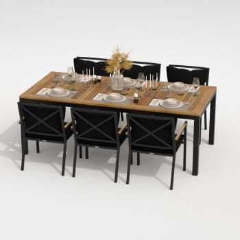 каркас карбон / стол тик 200 / ткань черная