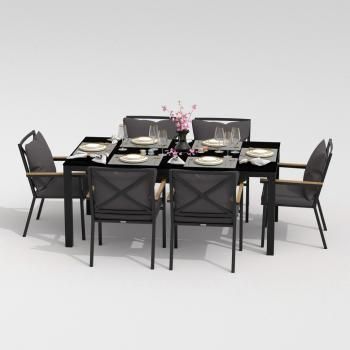 Обеденная группа Ideal Patio CANA FESTA plus - стол стекло 180/каркас карбон