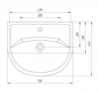 Тумба с раковиной Style Line Эко Фьюжн 9 + Умывальник Уют 55