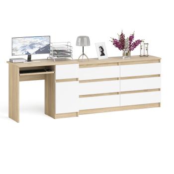 Дуб Сонома/Белый