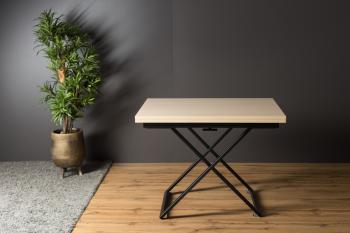 Стол трансформер Levmar Compact D31/S53 Выбеленный дуб/Черные опоры