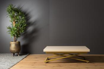 Стол трансформер Levmar Compact D31/S90 Выбеленный дуб/Золото