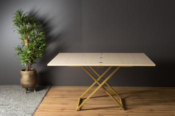 Стол трансформер Levmar Compact D31/S90 Выбеленный дуб/Золото